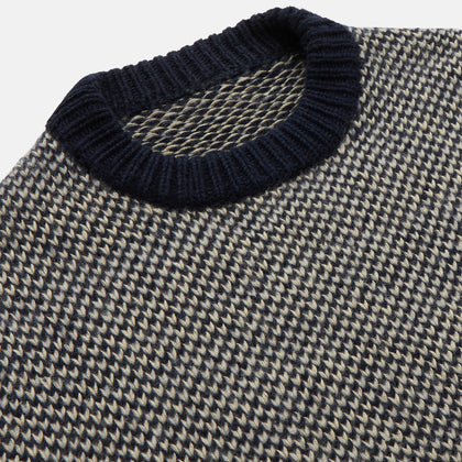 Navy and White Wool Blend Billy Jumper