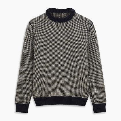 Navy and White Wool Blend Billy Jumper Image 3