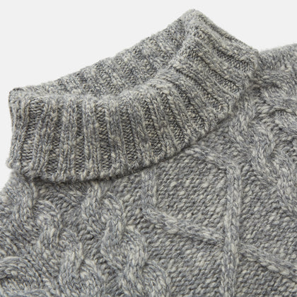 Oatmeal Cashmere Melange Clark Roll Neck Jumper