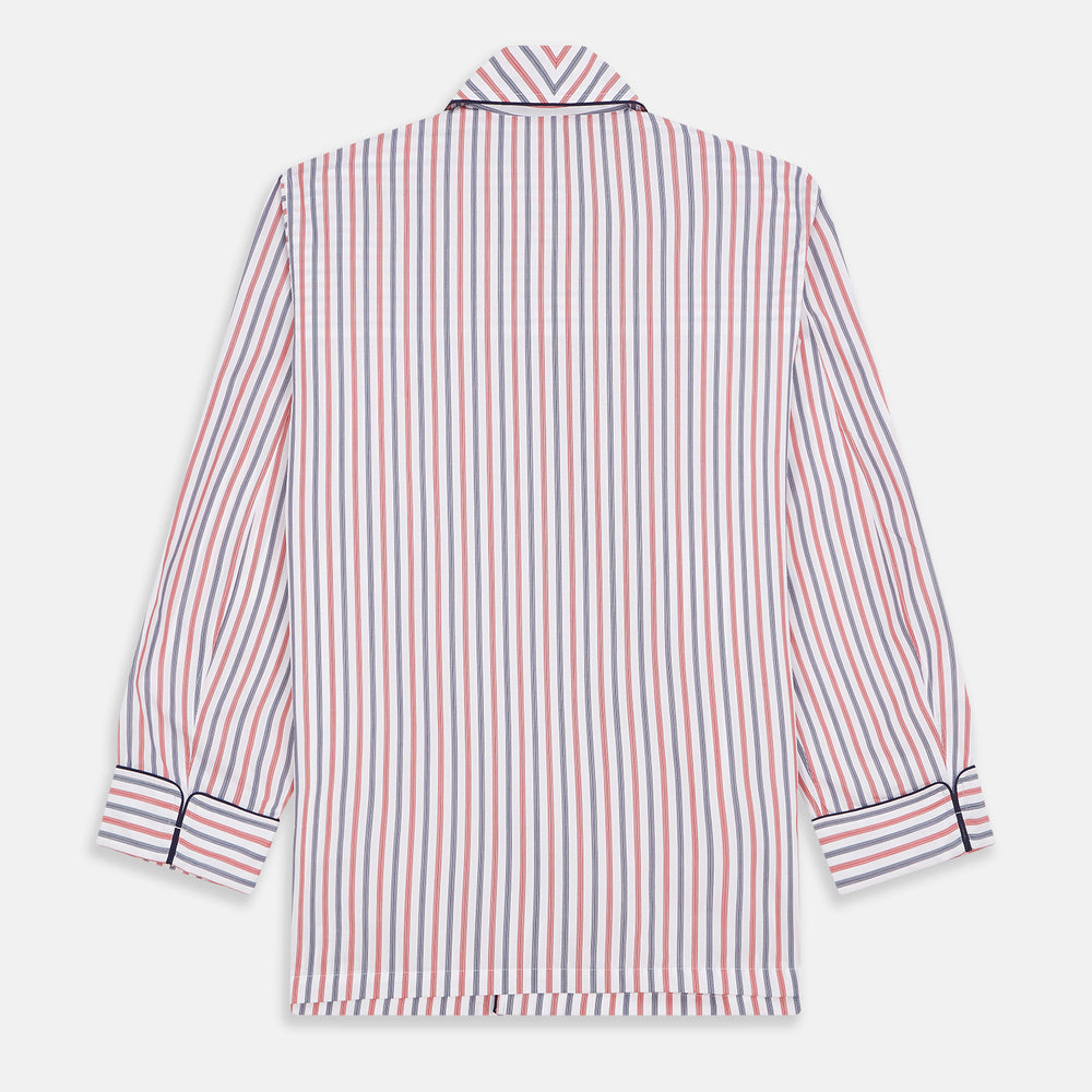 Red and Blue Stripe Cotton Quin Pyjamas | Turnbull & Asser