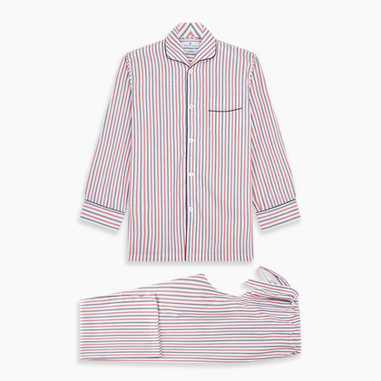 Red and Blue Stripe Cotton Quin Pyjamas Image 6