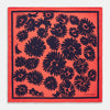 Deep Coral and Eggplant Sketched Flowers Silk Pocket Square