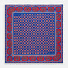 Blue and Red Paisley Tiles Silk Pocket Square