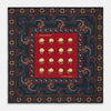 Green and Purple Baroque Pattern Silk Pocket Square