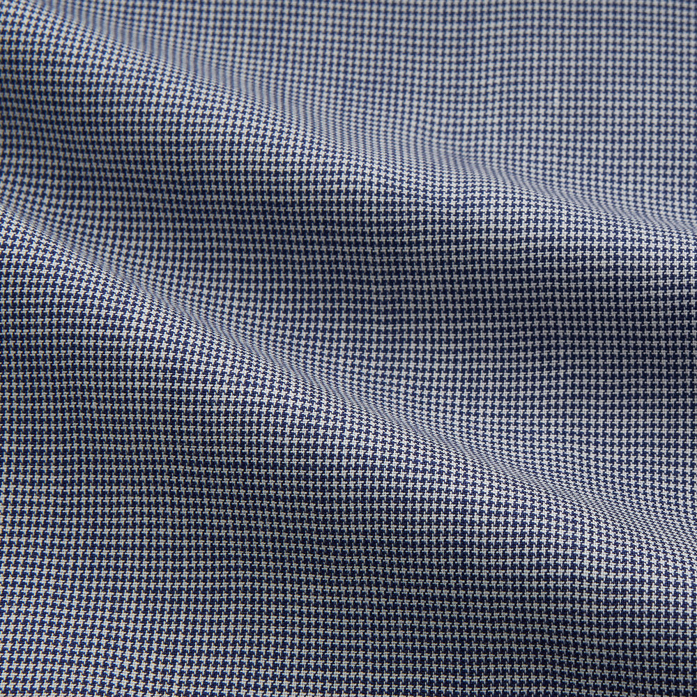Navy Houndstooth Wool Arnold Gown