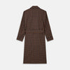 View 4 of product The Blue, Yellow, and Red Multi Check Wool Arnold Gown by Turnbull & Asser features a shawl collar, long sleeves, and matching belt in a plaid pattern. Luxury loungewear is displayed against a white background.