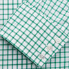 View 3 of product The Turnbull & Asser Green Check Cotton Regular Fit Mayfair Shirt features a green and blue check pattern on white, shown laid flat against a plain white background—a classic, versatile pick for any men’s wardrobe.