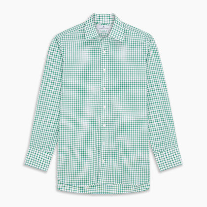 Green Check Cotton Regular Fit Mayfair Shirt Image 5