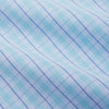 View 4 of product The Turnbull & Asser Pale Blue and Green Multi Check Cotton Regular Fit Mayfair Shirt features a classic collar, long sleeves, white buttons, and a subtle checkered pattern—an essential for any men’s wardrobe, shown on a plain white background.