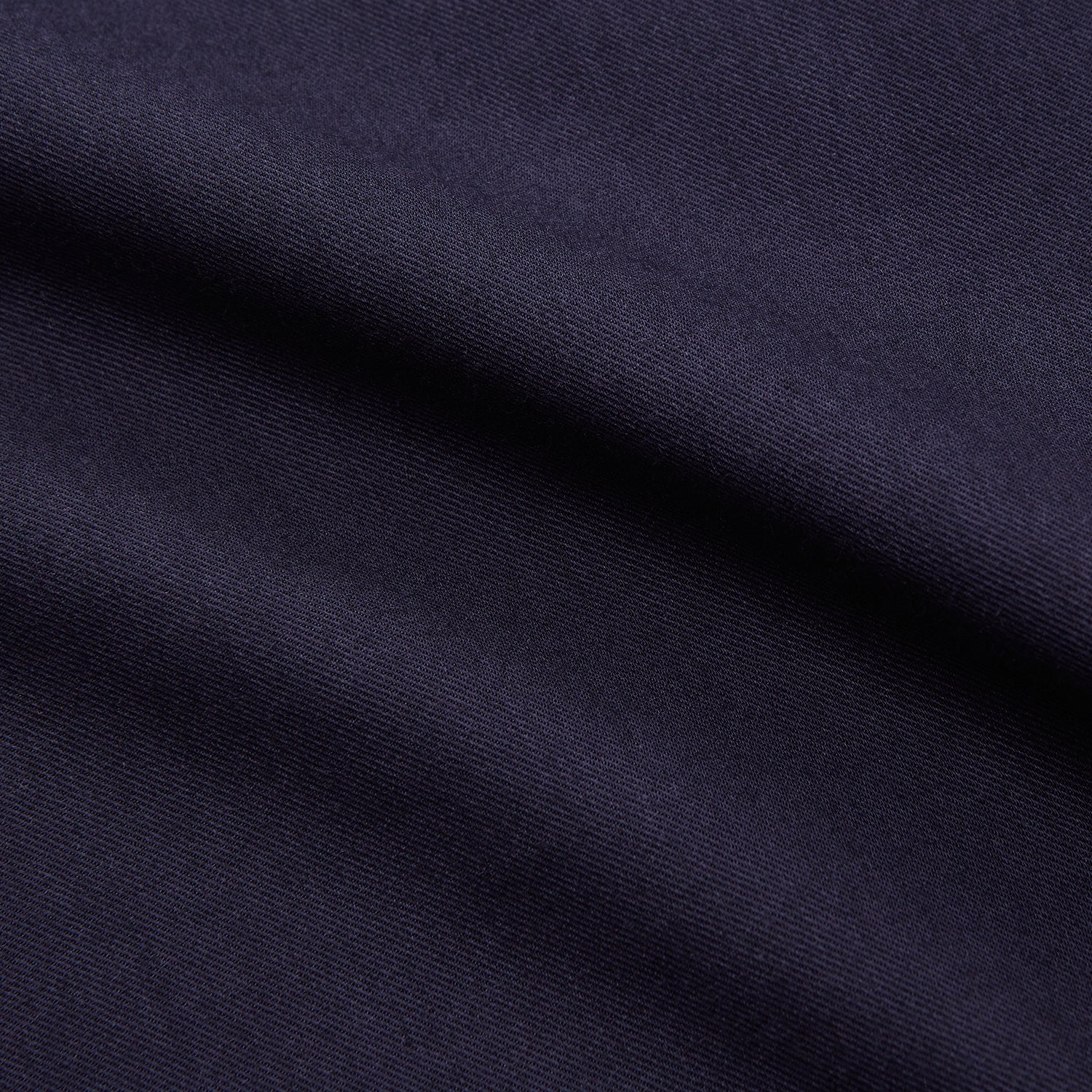 Navy Cotton and Wool Blend Regular Fit Mayfair Shirt