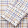 View 4 of product The Turnbull & Asser Colourful Garden Multi Check Cotton Regular Fit Mayfair Shirt, featuring a collar and buttoned cuffs, is laid flat on a white surface.