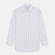 White and Blue Halo Stripe Cotton Regular Fit Mayfair Shirt