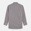 View 5 of product The Turnbull & Asser Black Prince of Wales Check Cotton Regular Fit Mayfair Shirt, featuring a button-up design and pointed collar, is a classic men's wardrobe staple in black, white, and red check.
