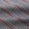 View 4 of product The Turnbull & Asser Black Prince of Wales Check Cotton Regular Fit Mayfair Shirt, featuring a button-up design and pointed collar, is a classic men's wardrobe staple in black, white, and red check.