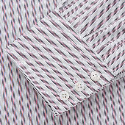 Red and Blue Stripe Cotton Regular Fit Mayfair Shirt Image 2