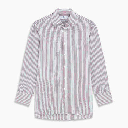 Red and Blue Stripe Cotton Regular Fit Mayfair Shirt Image 5