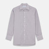 View 1 of product The Turnbull & Asser Red and Blue Check Cotton Regular Fit Mayfair Shirt, featuring long sleeves, a collar, and cuffs, is a classic addition to any men's wardrobe.