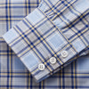 View 2 of product The Turnbull & Asser Blue and Yellow Check Cotton Regular Fit Mayfair Shirt for men is displayed laid flat on a white background.