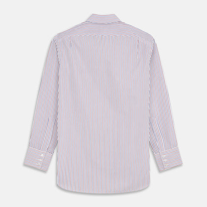 Red and Blue Stripe Cotton Regular Fit Mayfair Shirt Image 4