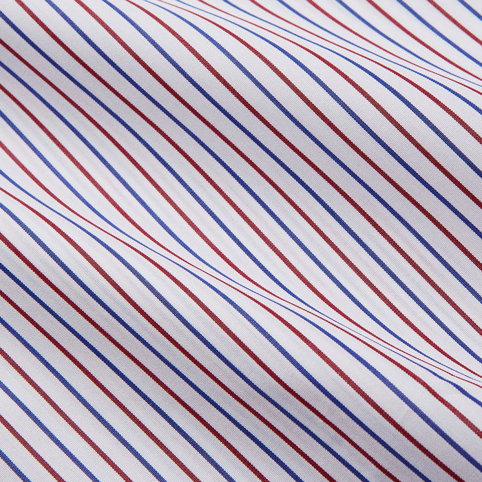 Red and Blue Stripe Cotton Regular Fit Mayfair Shirt Image 1