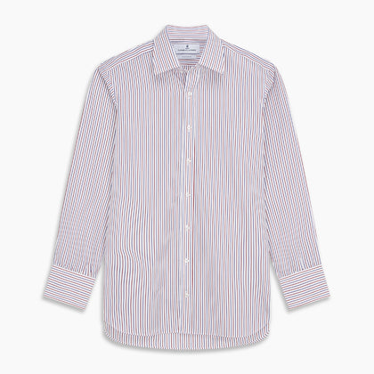 Red and Blue Stripe Cotton Regular Fit Mayfair Shirt Image 5