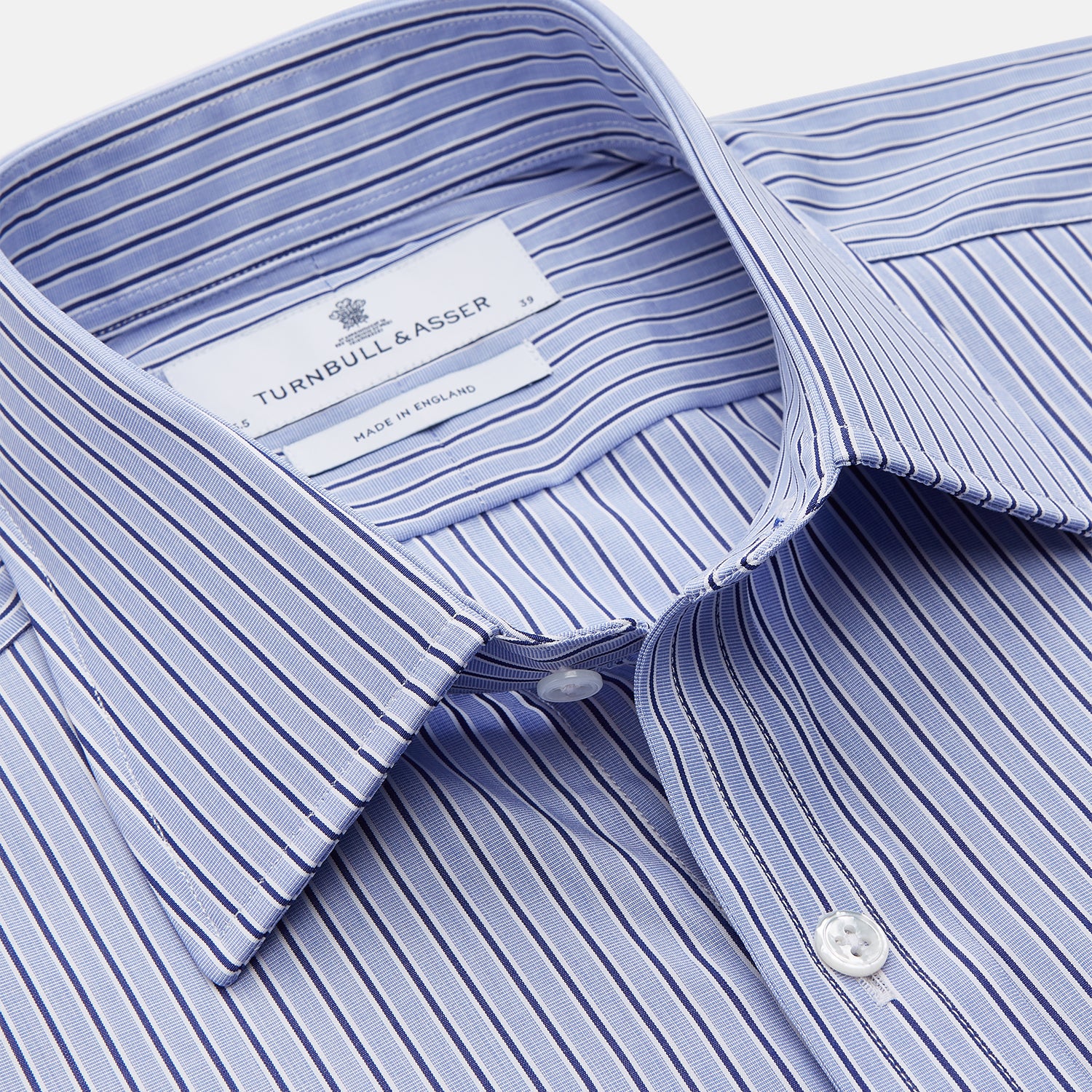 Blue and Navy Halo Stripe Cotton Regular Fit Mayfair Shirt – Turnbull ...