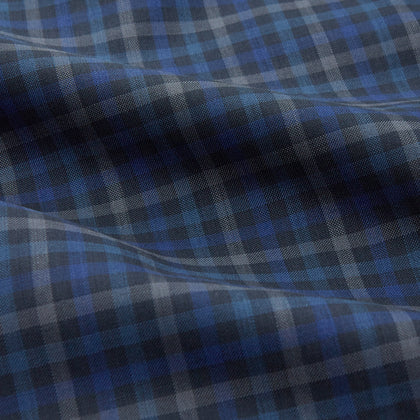 Blue Multi Check Wool Weekend Fit Hayne Shirt Image 3