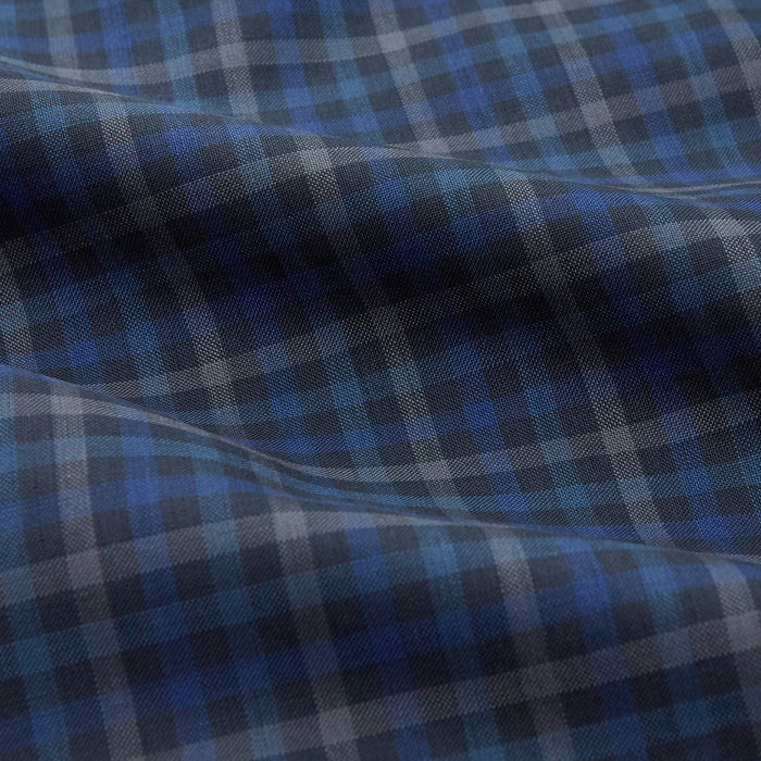 Blue Multi Check Wool Weekend Fit Hayne Shirt Image 3