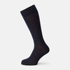 View 1 of product The Turnbull & Asser Navy and Red Polka Dot Cotton Mid-length Sock features small, evenly spaced dots—perfect for adding a stylish touch to your wardrobe.