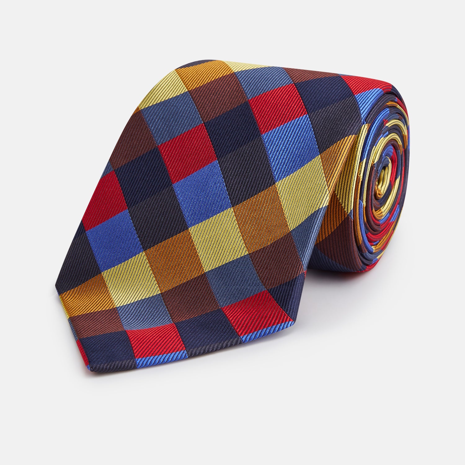 Image 1 of product Blue, Red and Yellow Checker Silk Tie