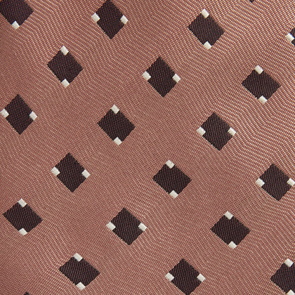 Bronze and Chocolate Brown Tile Silk Tie