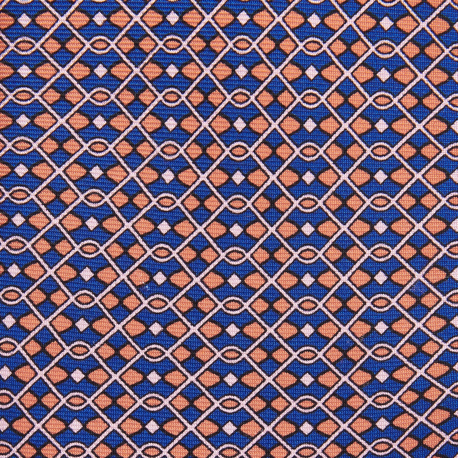 Pink and Navy Art Deco Silk Tie