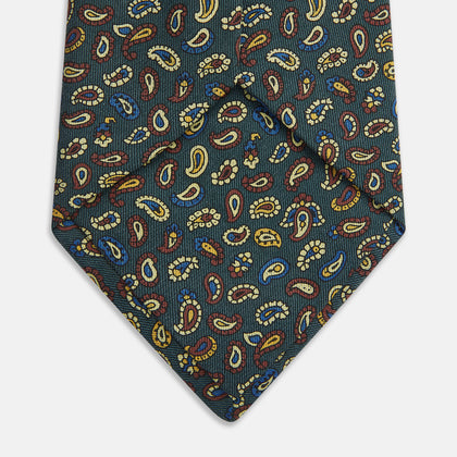 Marine Blue Paisley Silk Tie Image 2