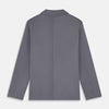 View 4 of product The Turnbull & Asser Charcoal Grey Organic Cotton Blend Remy Chore Jacket features a collar, button-up front, and four front pockets—two chest, two waist—making it a versatile must-have for any men's wardrobe.