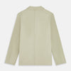 View 4 of product The Turnbull & Asser Tan Organic Cotton Blend Remy Chore Jacket features long sleeves, a collar, button-down front, and three pockets—an essential for any men’s wardrobe. The jacket is shown laid flat on a white background.
