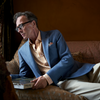 View 2 of product The Sky Blue Wool and Cashmere Jacket by Turnbull & Asser is single-breasted with two large front pockets, a notched lapel, and a single button closure. It is expertly tailored in Italy and displayed against a plain white background.