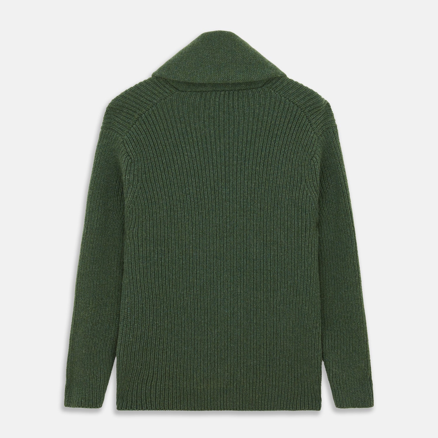 Serpentine Green Ribbed Cashmere Ainsley Cardigan