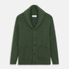 Serpentine Green Ribbed Cashmere Ainsley Cardigan