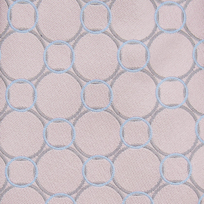 Baby Pink and Blue Circle Jacquard Silk Tie