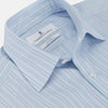 Blue and White Fine Stripe Shirt with T&A Collar and 3-Button Cuffs