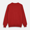 View 3 of product The Turnbull & Asser Red Cashmere Crewneck Jumper features long sleeves, ribbed cuffs and hem, showcasing classic Scottish knitwear elegance. Displayed on a white background.