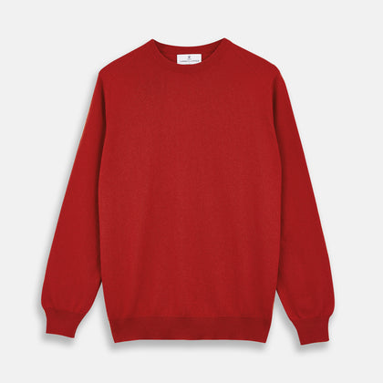 Red Cashmere Crewneck Jumper