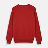 View 3 of product The Turnbull & Asser Red Cashmere V-Neck Jumper features long sleeves and ribbed cuffs and hem, shown laid flat on a white background.