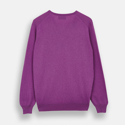Magenta Cashmere V-Neck Jumper Image 2