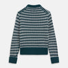 View 5 of product The Holly Green Knitted Cashmere Crewneck Jumper by Turnbull & Asser features a ribbed neckline, cuffs, and hem—a timeless investment piece for fans of signature knits.