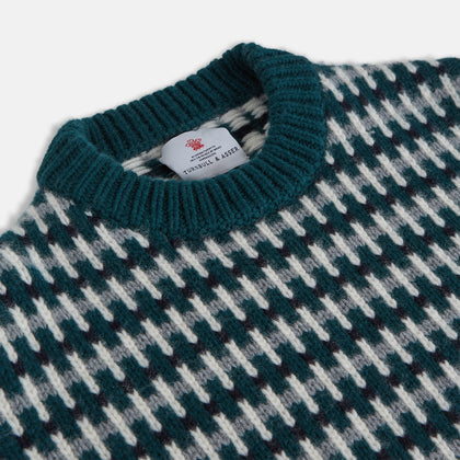 Holly Green Knitted Cashmere Crewneck Jumper Image 3