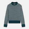 View 1 of product The Holly Green Knitted Cashmere Crewneck Jumper by Turnbull & Asser features a ribbed neckline, cuffs, and hem—a timeless investment piece for fans of signature knits.