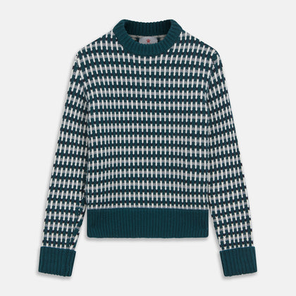 Holly Green Knitted Cashmere Crewneck Jumper