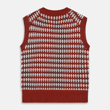 Rust Knitted Cashmere Slipover Image 4