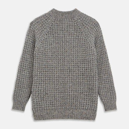 Merino Knitted Raglan Sleeve Crewneck Jumper Image 4